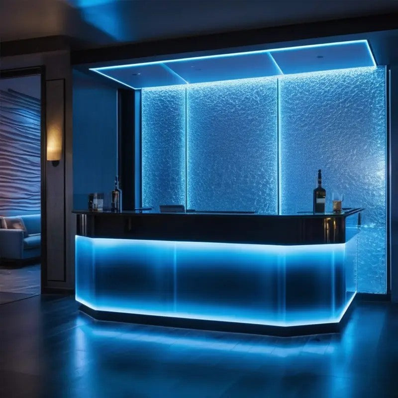 Tira de neón Flex azul ice DC12V, 120LEDs/M, cuerda neón Flexible azul hielo , luz de neón impermeable, 5M para decoración del hogar+ eliminador de 2 AMP