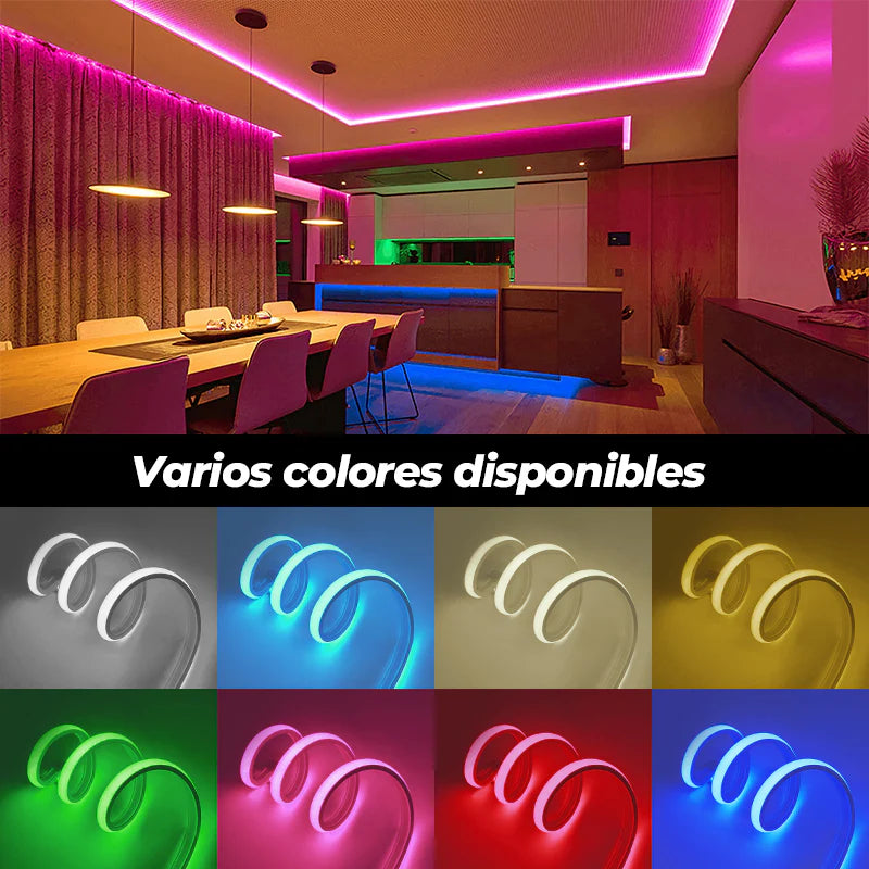 tira de led flex 24v cob 280p 10mts blanca calida