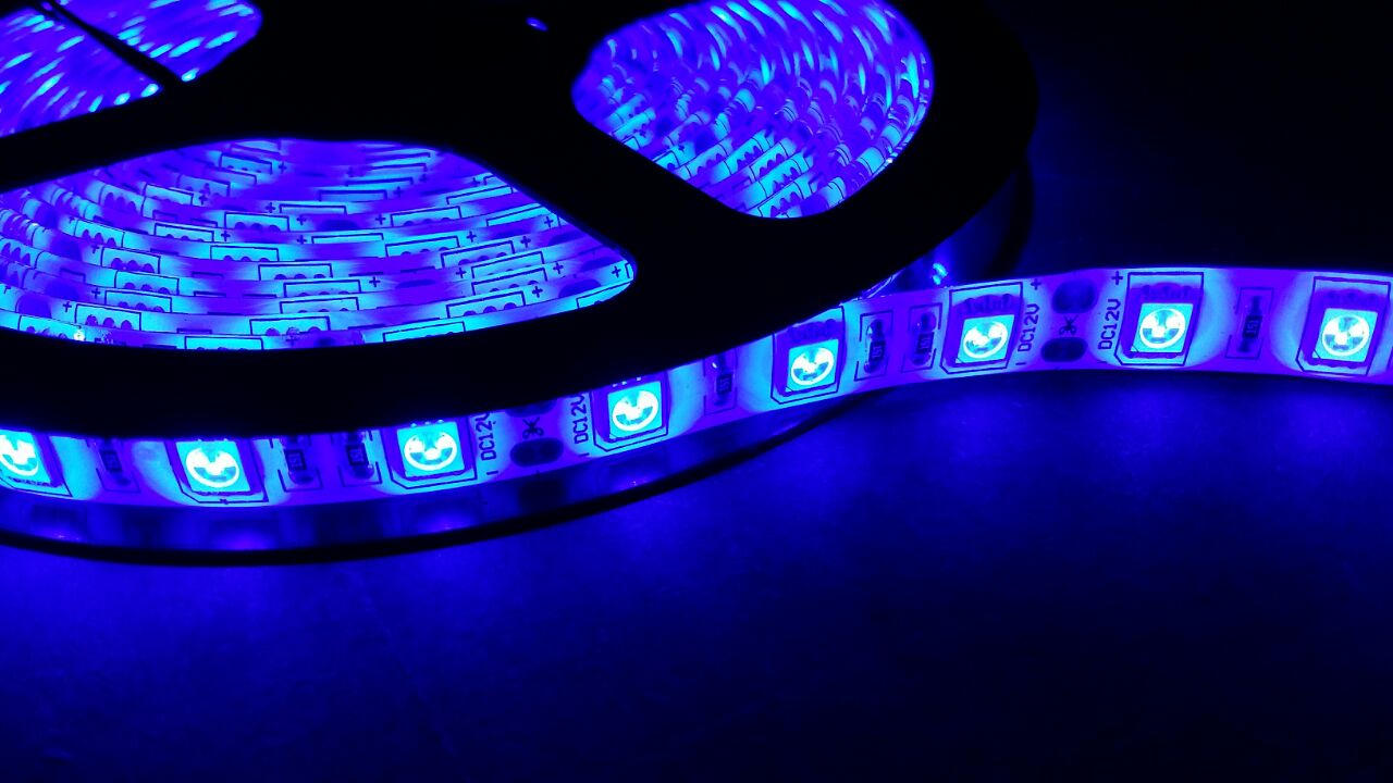 Tira led 5050  con recubrimiento color azul
