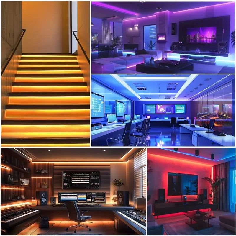 Tira de neón Flex amarillo DC12V, 120LEDs/M, cuerda neón Flexible amarillo , luz de neón impermeable, 5M para decoración del hogar+ eliminador de 2 AMP