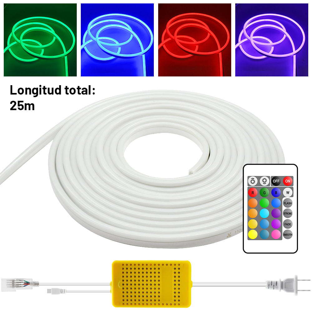 RGB neon flex 25 mts 110v