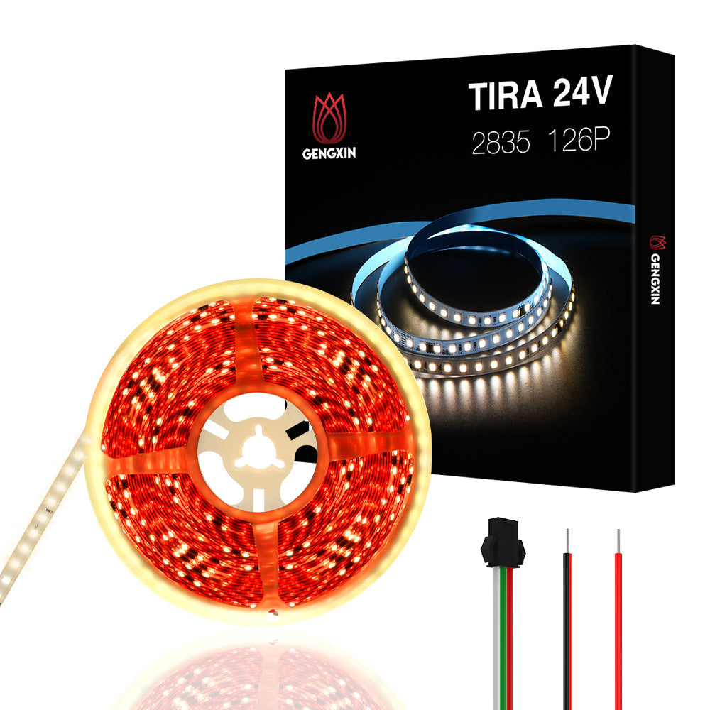 Tira de led flex 24v 2835 126p 10mts luz de flujo de agua