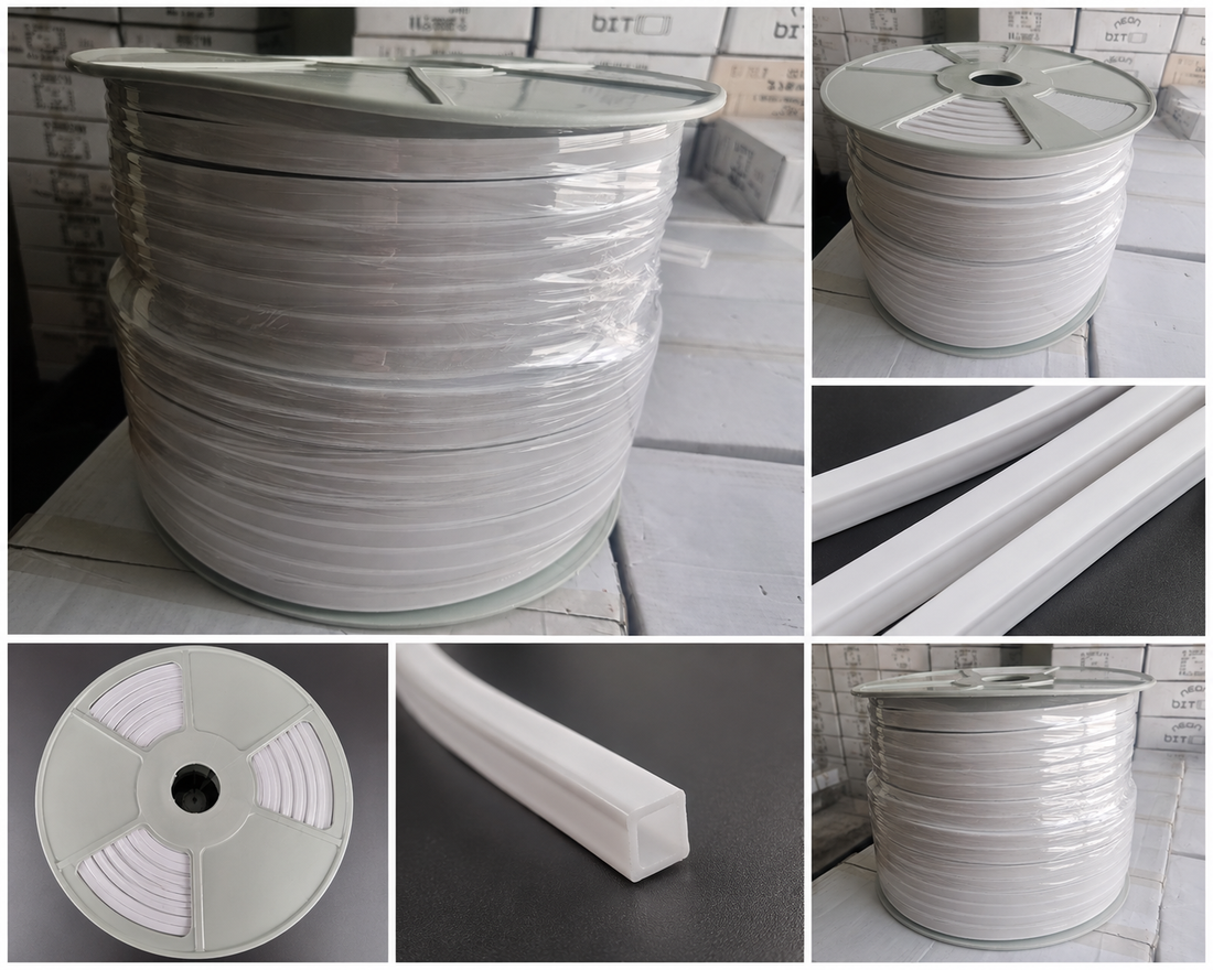 Rollo de tira LED Neón Flexible Cuadrada de Corte Libre 12V 100m