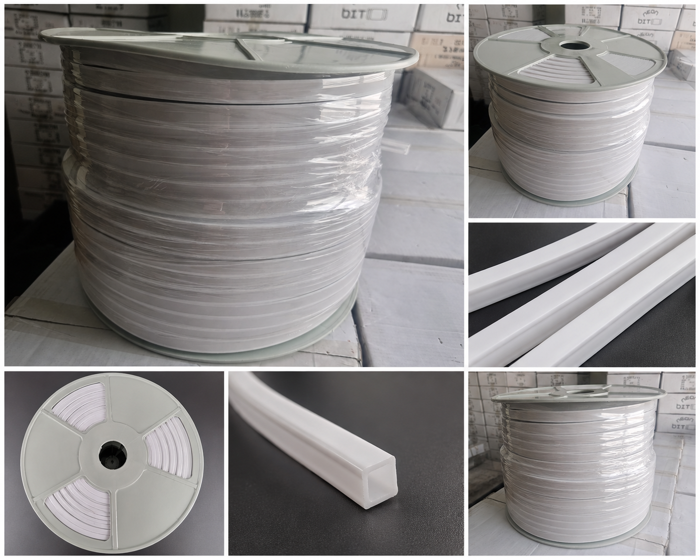 Rollo de tira LED Neón Flexible Cuadrada de Corte Libre 12V 100m