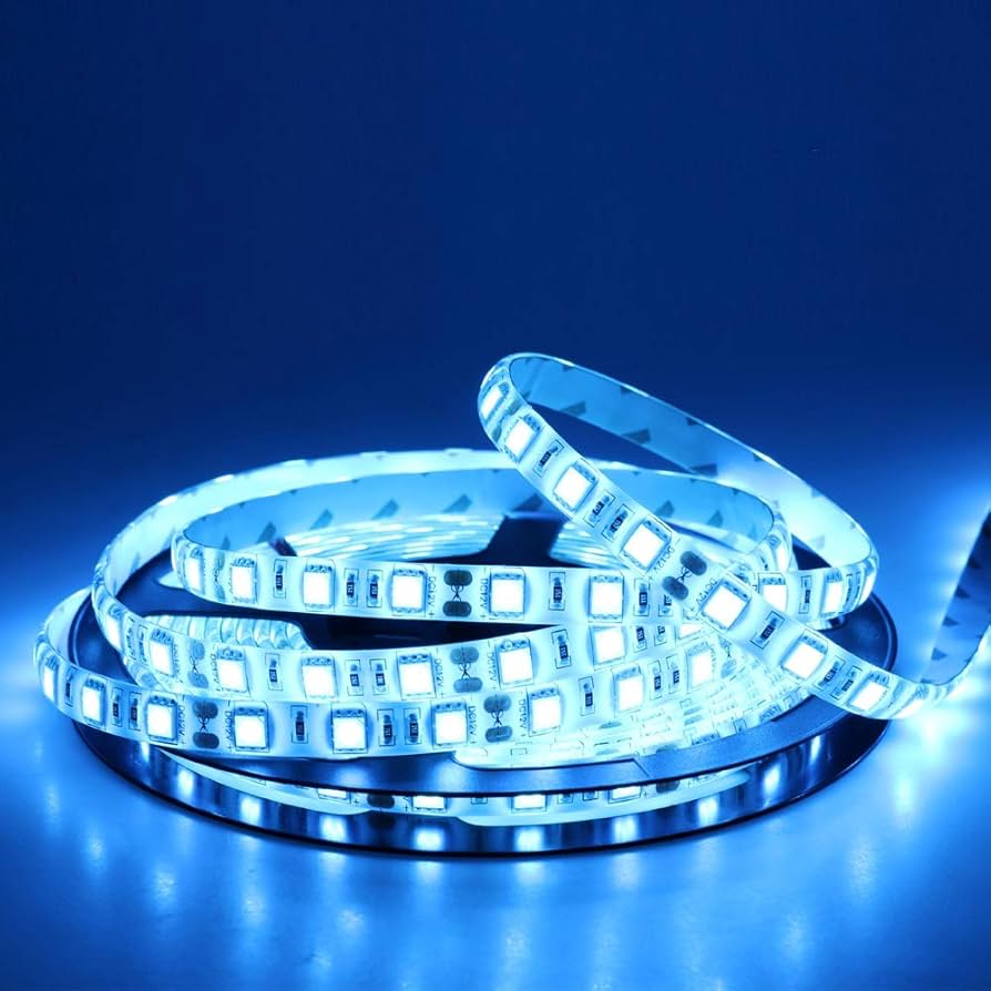 Tira led 5050  con recubrimiento color azul ice / blue ice