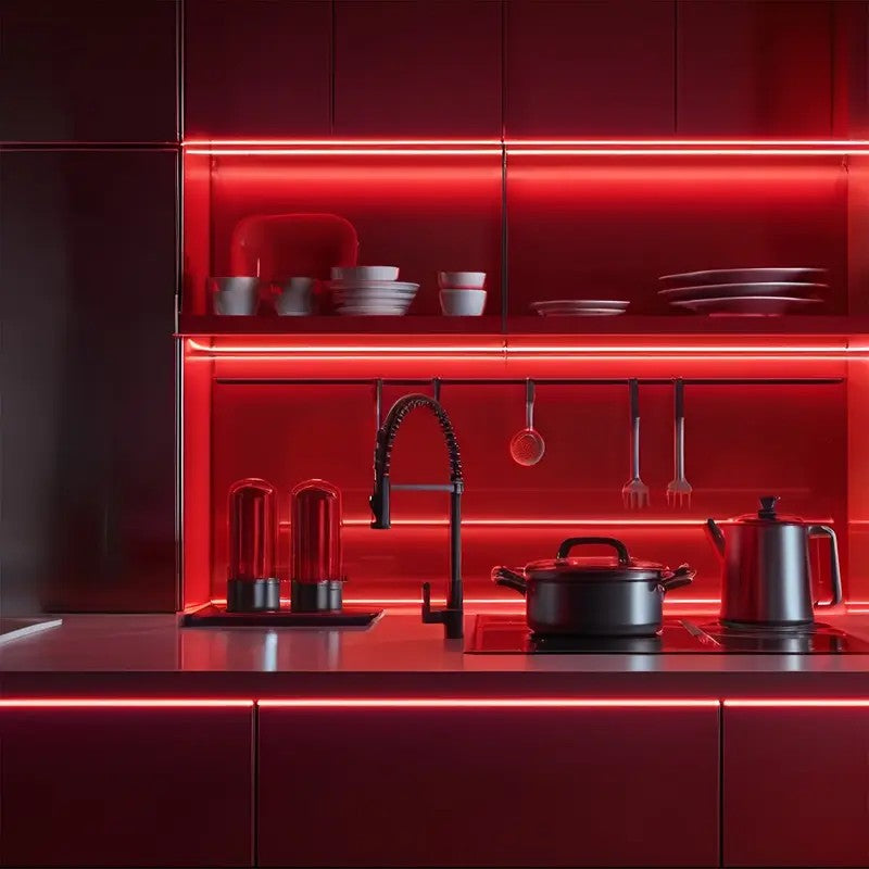 Tira de neón Flex Rojo DC12V, 120LEDs/M, cuerda neón Flexible Rojo , luz de neón impermeable, 5M para decoración del hogar+ eliminador de 2 AMP