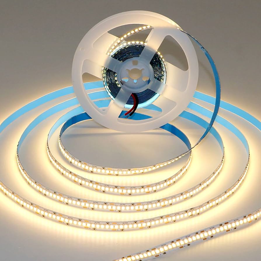 Tira led 1200 leds 5m blanco calido 12v 1 linea