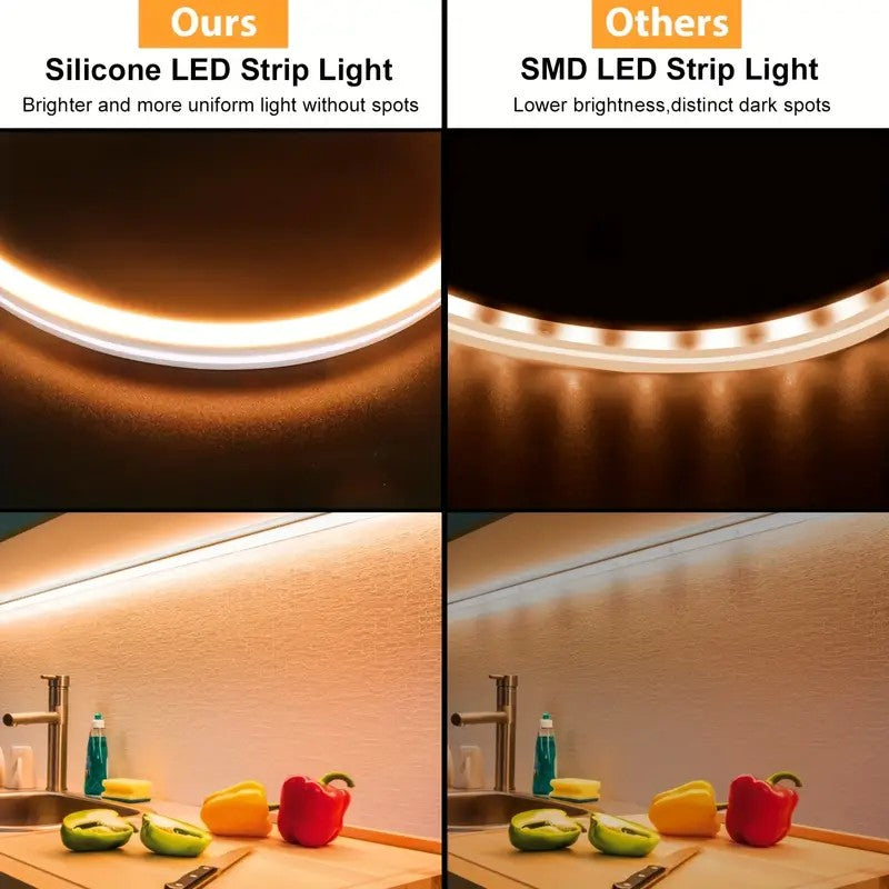 Tira de neón Flex naranja DC12V, 120LEDs/M, cuerda neón Flexible naranja , luz de neón impermeable, 5M para decoración del hogar+ eliminador de 2 AMP
