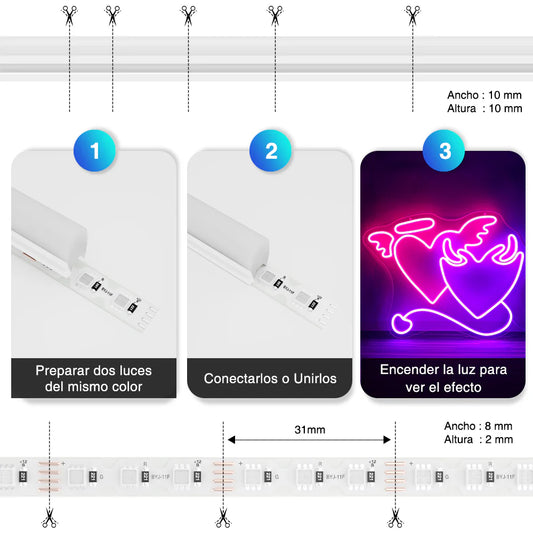 Tira de LED Flex 2da Generación Neón RGB 12V 3838/96P 10M-8MM