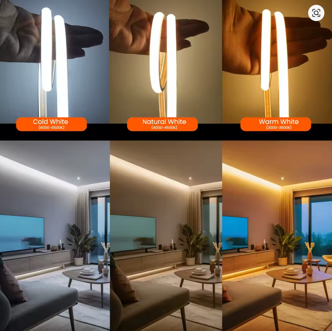 Tira de luces LED Cob de tubo suave de neón de 25M superbrillante 320LEDs/m  decoración impermeable para exteriores 110V