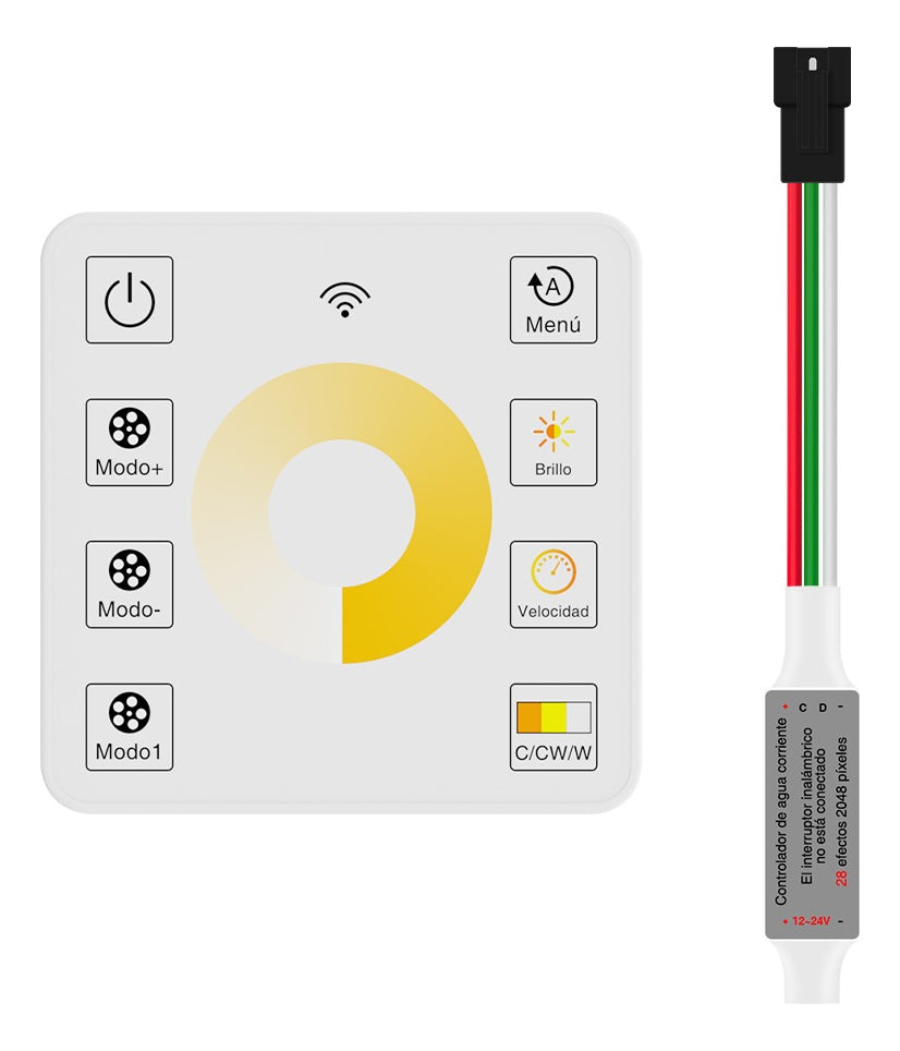 controlador de luz de flujo de agua bicolor