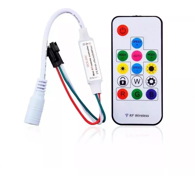 Controlador Led Pixel Rf Para Tira Inteligente Ws2811 Ws2812