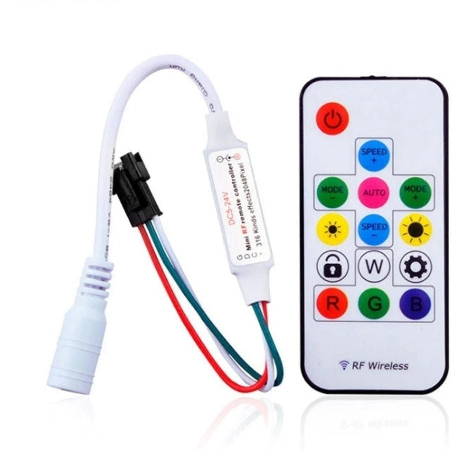 Controlador Led Pixel Rf Para Tira Inteligente Ws2811 Ws2812