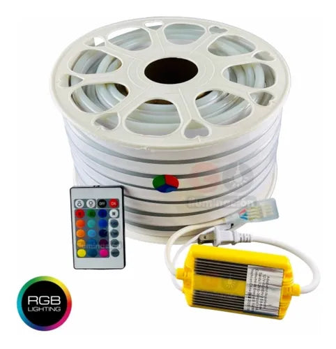 RGB neon flex 25 mts 110v