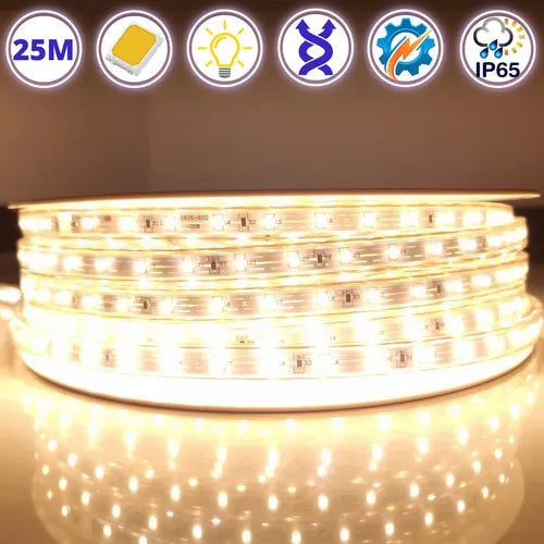 Manguera Led 2835 Unicolor 25 Metros Impermeable Luz Led Color de la luz Blanco cálido