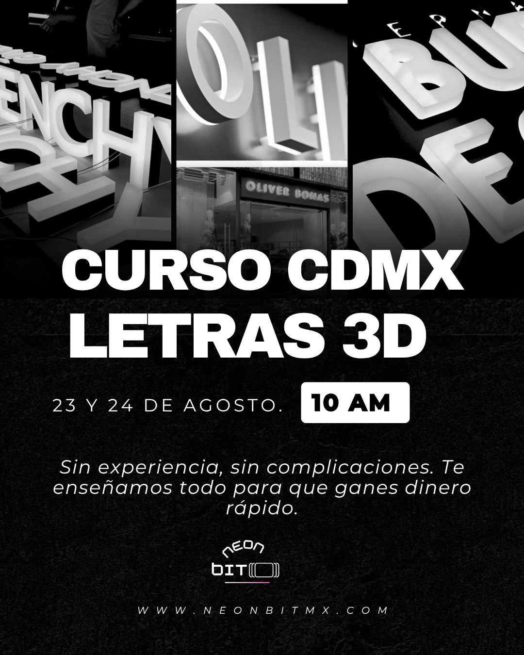 Aparta tu lugar para tu curso de letras 3D