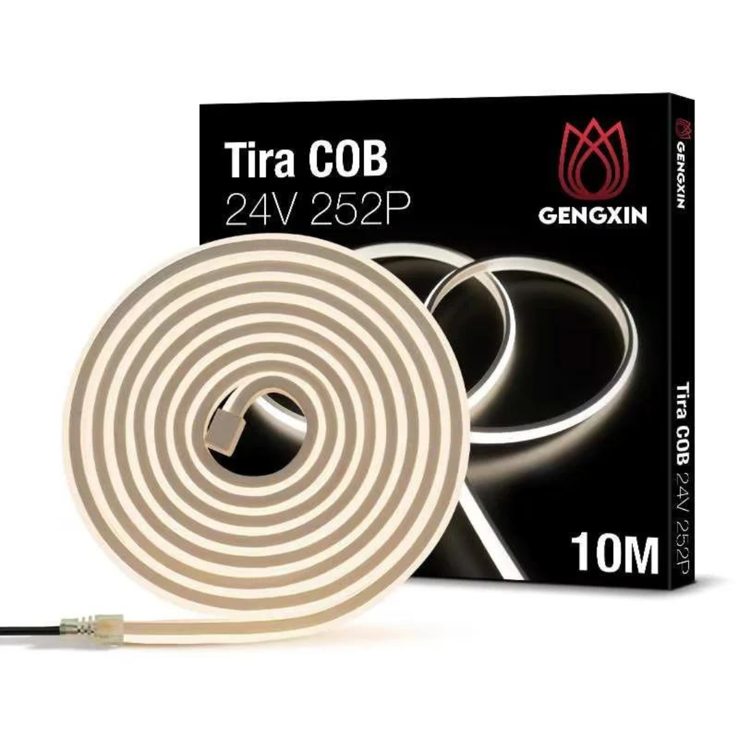 Tira de LED Flex 24V COB/280P con recubrimiento neon 10mts Blanca calida