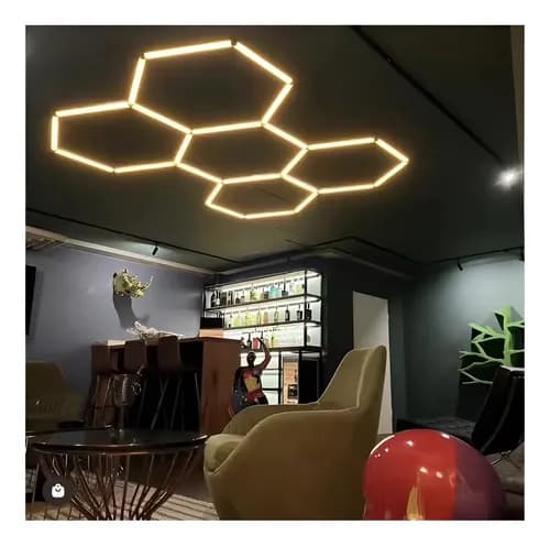 Hexágonos led lampara luz calida