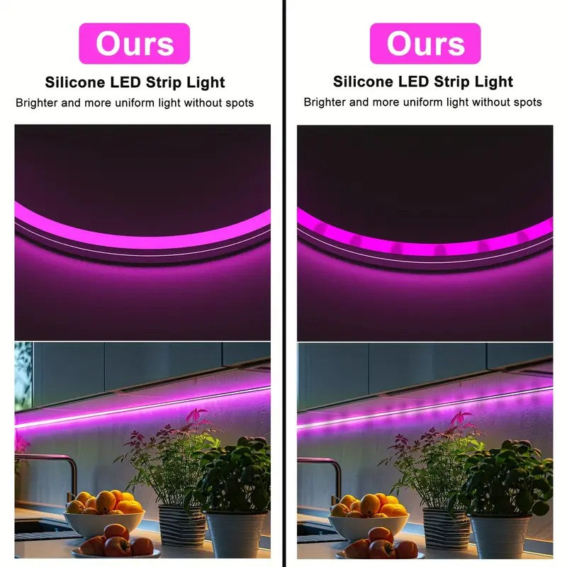 Tira de neón Flex Rosa DC12V, 120LEDs/M, neón Flexible Rosa , luz de neón impermeable, 5M para decoración del hogar+ eliminador de 2 AMP