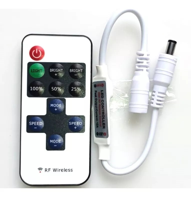 Control dimmer rf remoto para tiras y manguera led 12v 24v monocolor paquete de 20pz