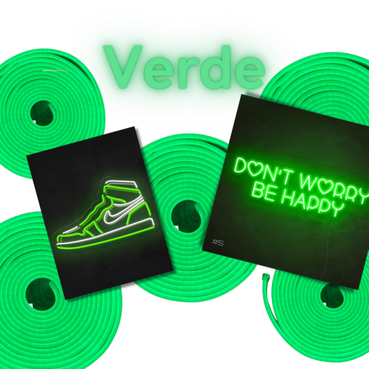 Neon flex verde 5Mts + Eliminador 2 amp