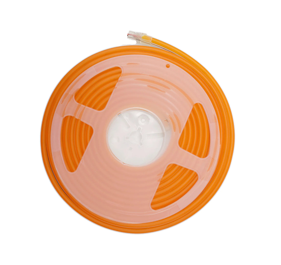tira neon flex de 5 mts gengxin naranja + eliminador 3 amp 12v