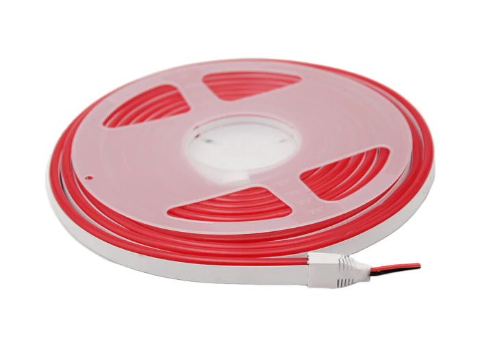 tira neon flex de 5 mts gengxin rojo + eliminador 3 amp 12v