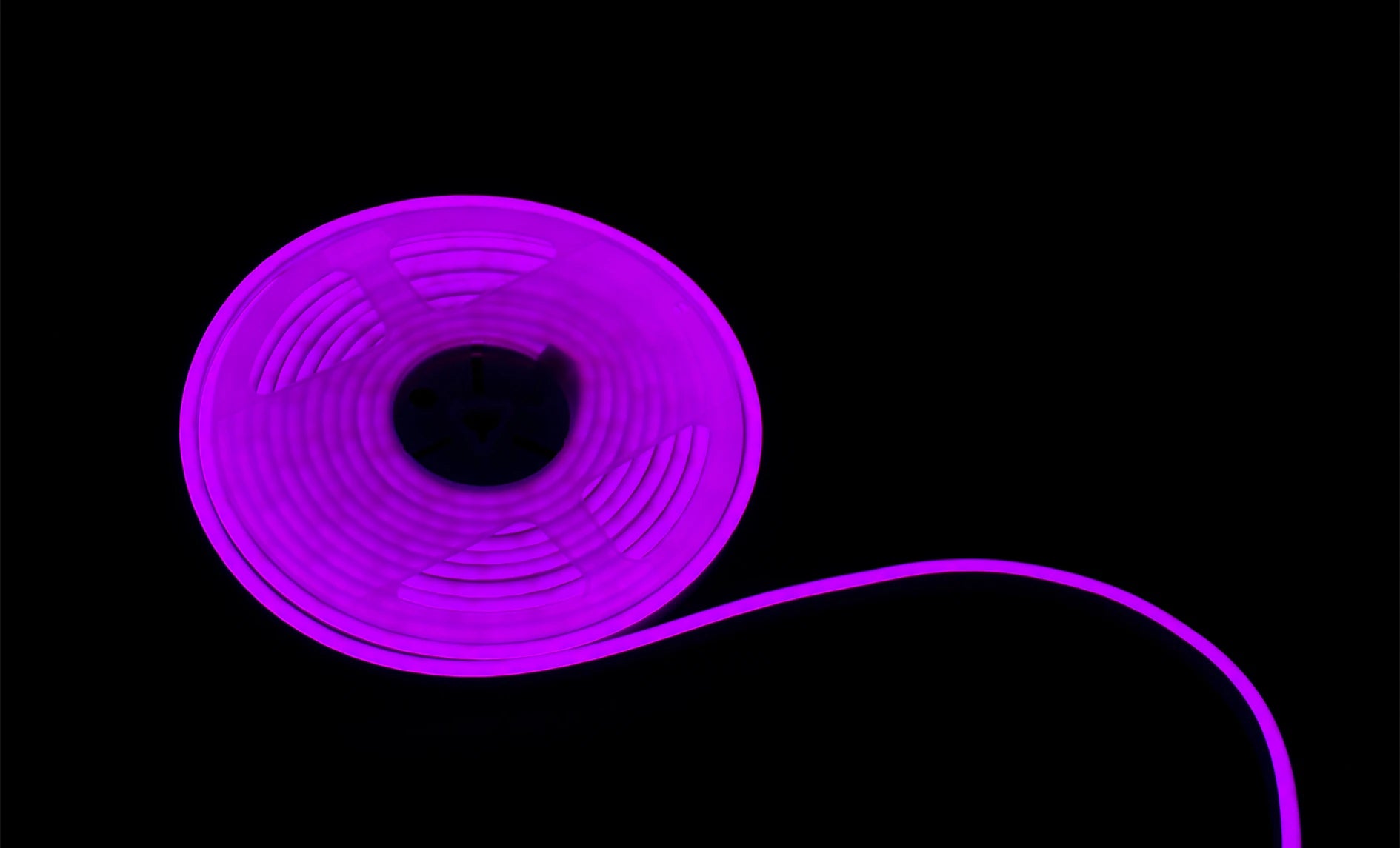 tira neon flex de 5 mts gengxin morado + eliminador 3 amp 12v