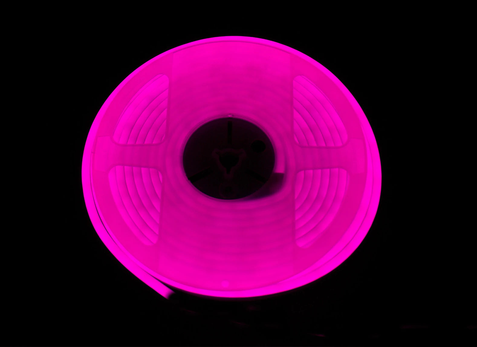 tira neon flex de 5 mts gengxin rosa + eliminador 3 amp 12v