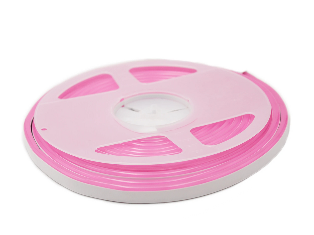 tira neon flex de 5 mts gengxin rosa + eliminador 3 amp 12v