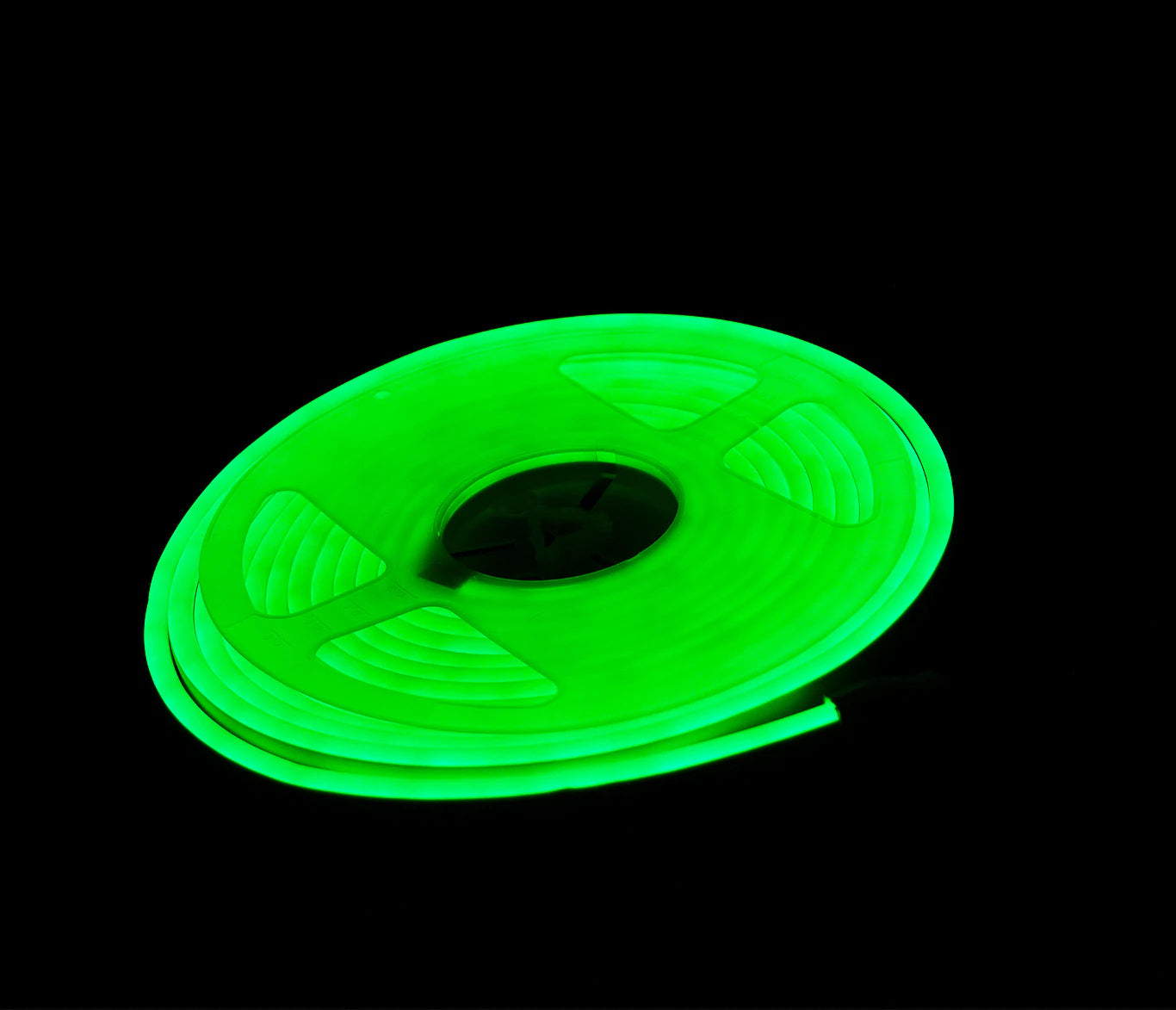 tira neon flex de 5 mts gengxin verde + eliminador 3 amp 12v